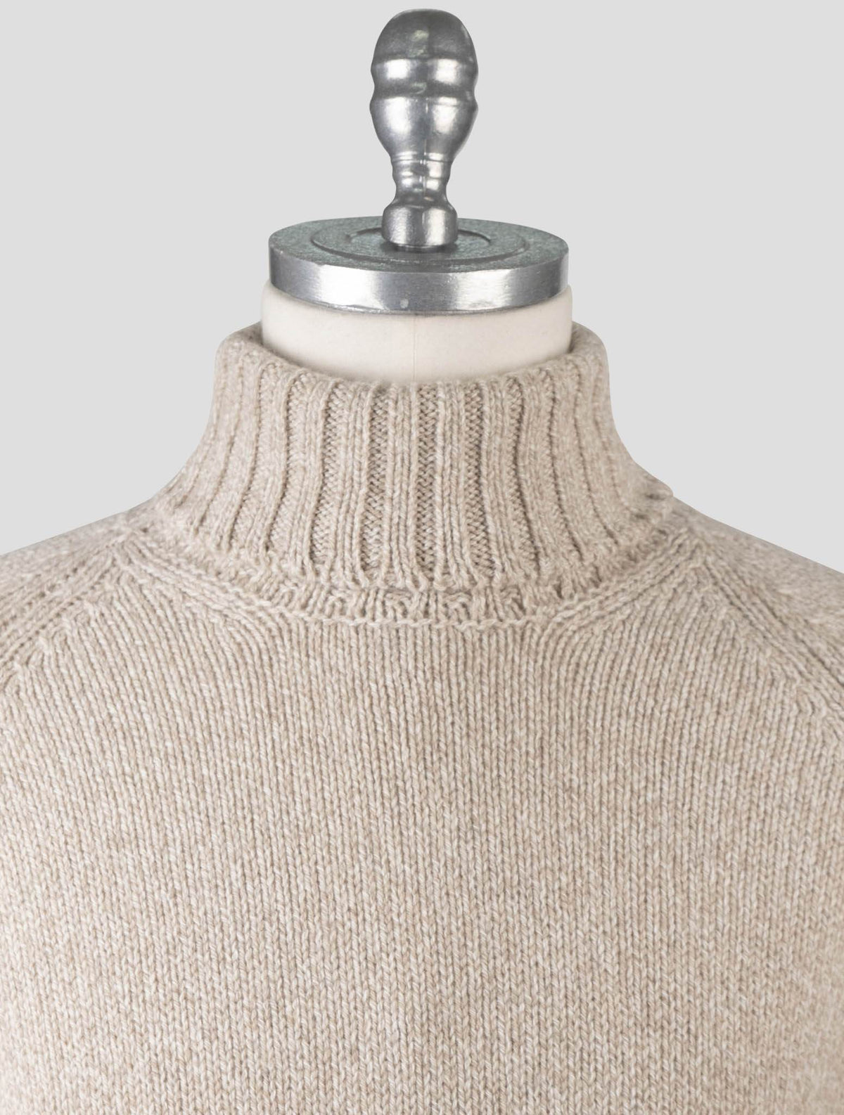 Gran Sasso Beige Cashmere Virgin Wool Sweater Turtleneck
