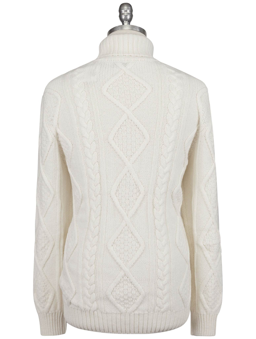 Gran Sasso White Virgin Wool Sweater Turtle Neck