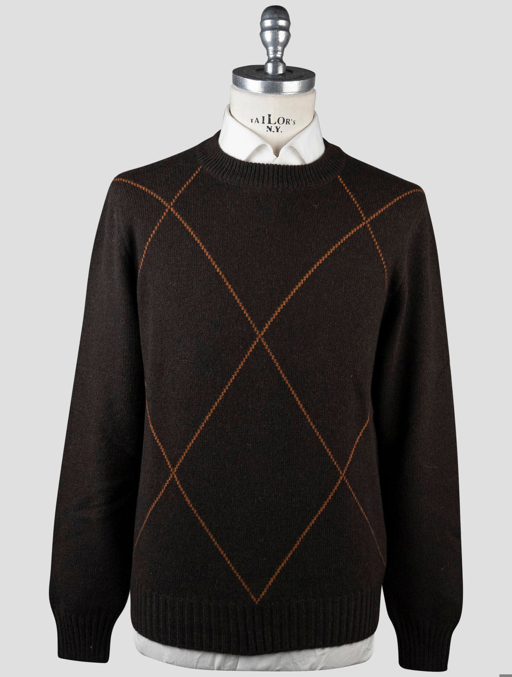 Gran Sasso Brown Cashmere Virgin Wool Sweater Crewneck