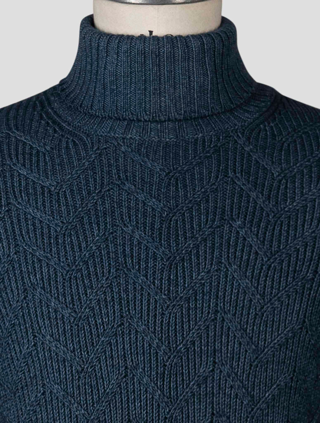 Gran Sasso Blue Virgin Wool Sweater Turtleneck