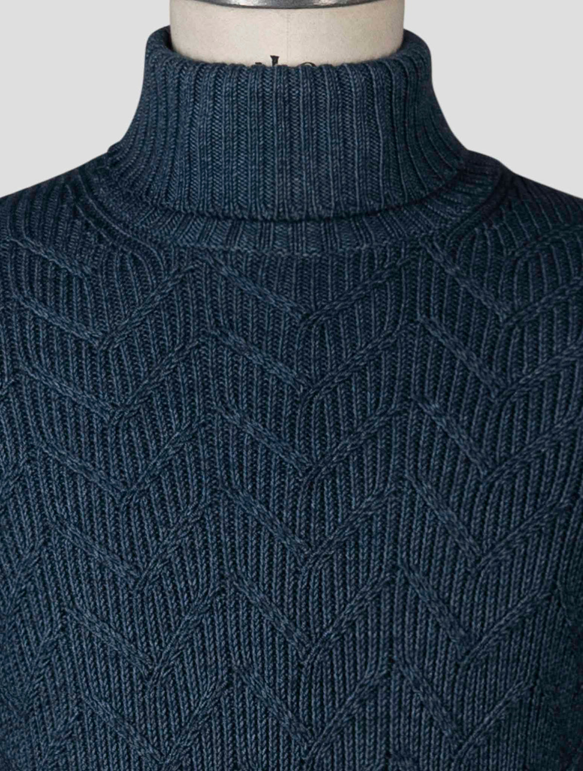 Gran Sasso Blue Virgin Wool Sweater Turtleneck