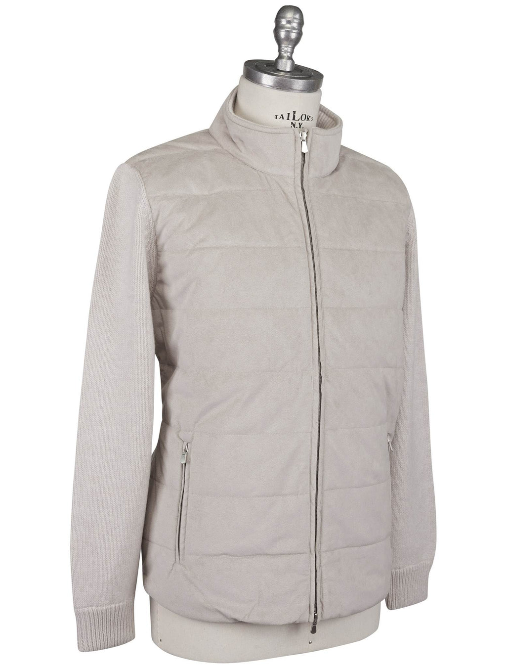 Gran Sasso Gran Sasso Gray Leather Suede Coat Gray 001