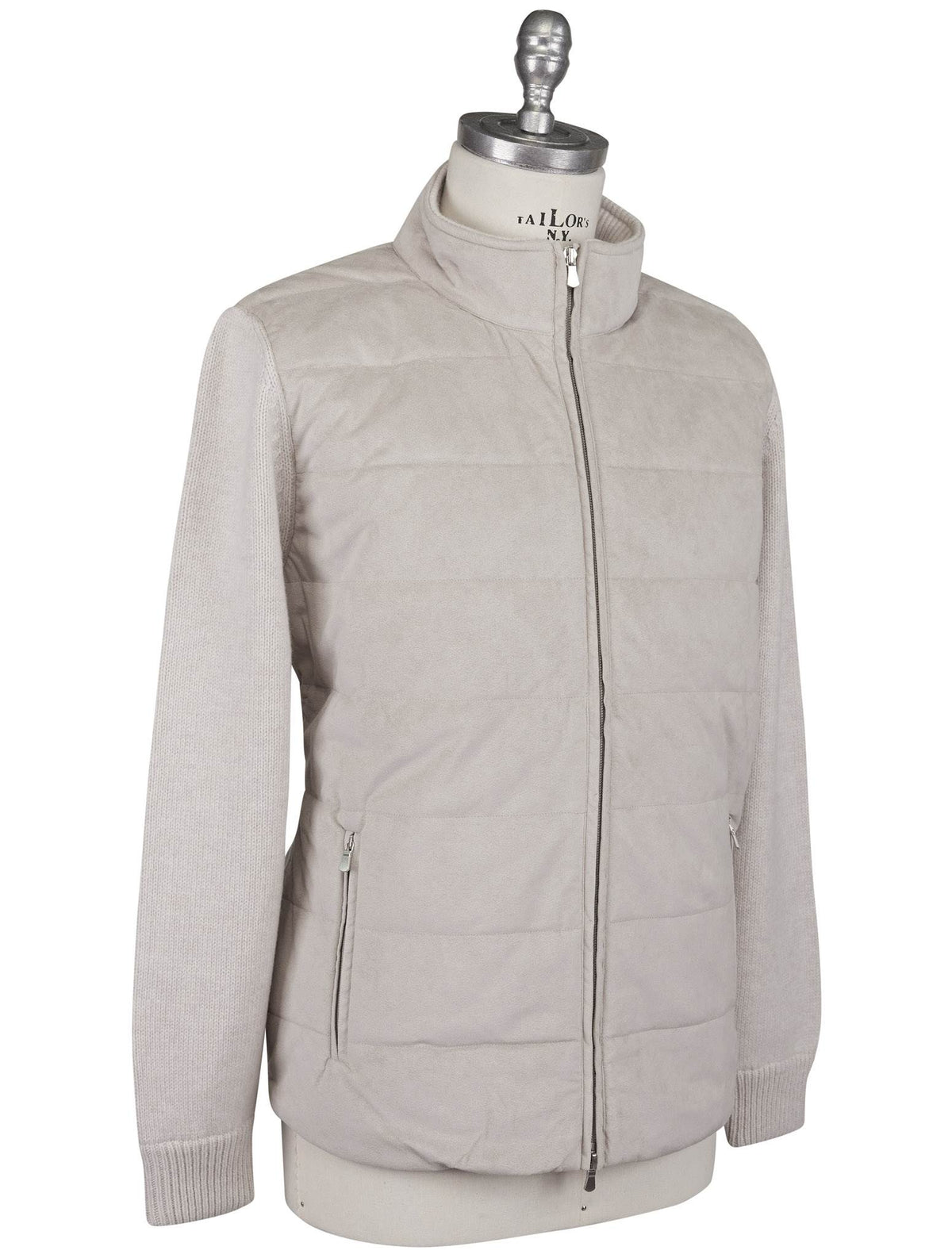 Gran Sasso Gran Sasso Gray Leather Suede Coat Gray 001