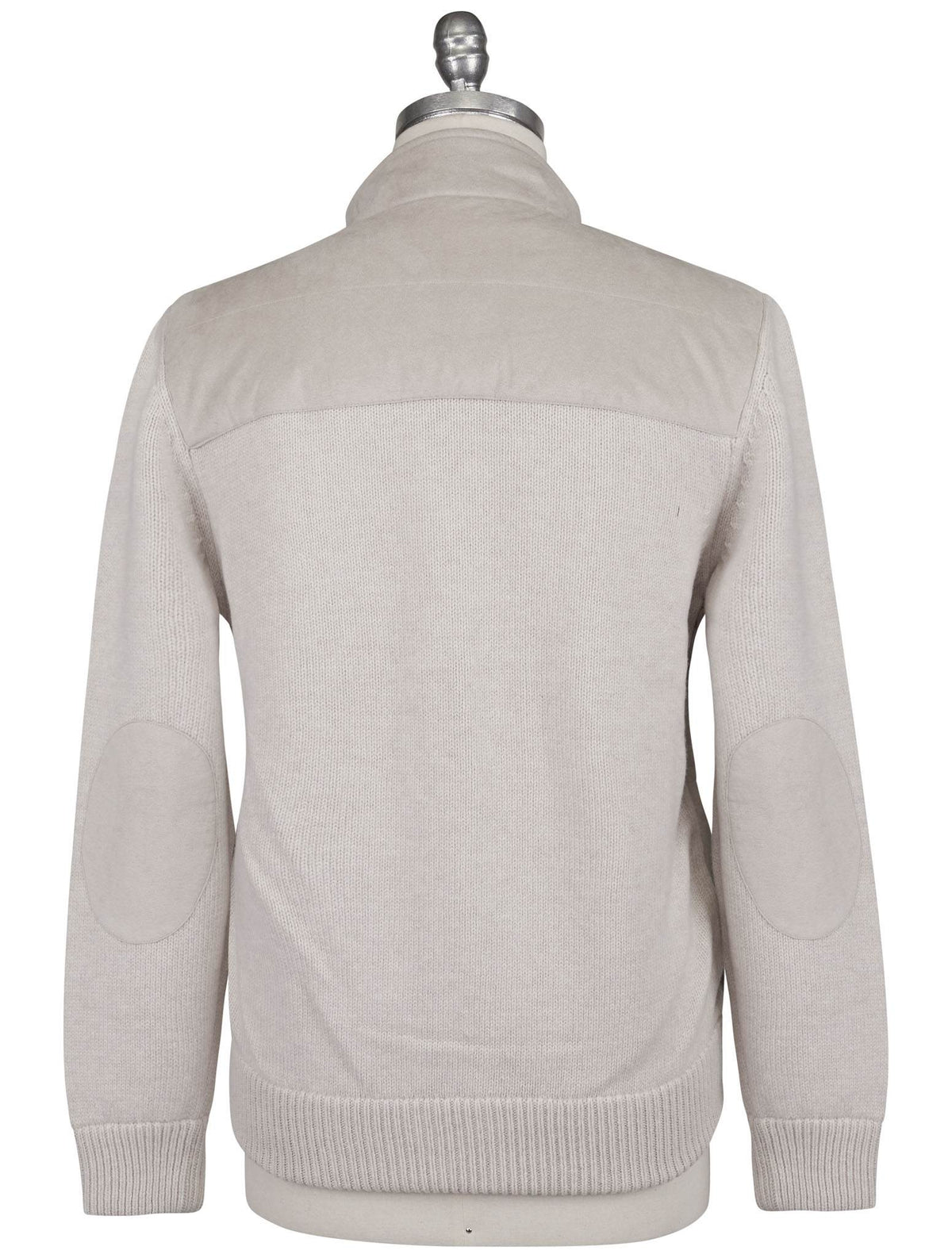 Gran Sasso Gray Leather Suede Coat
