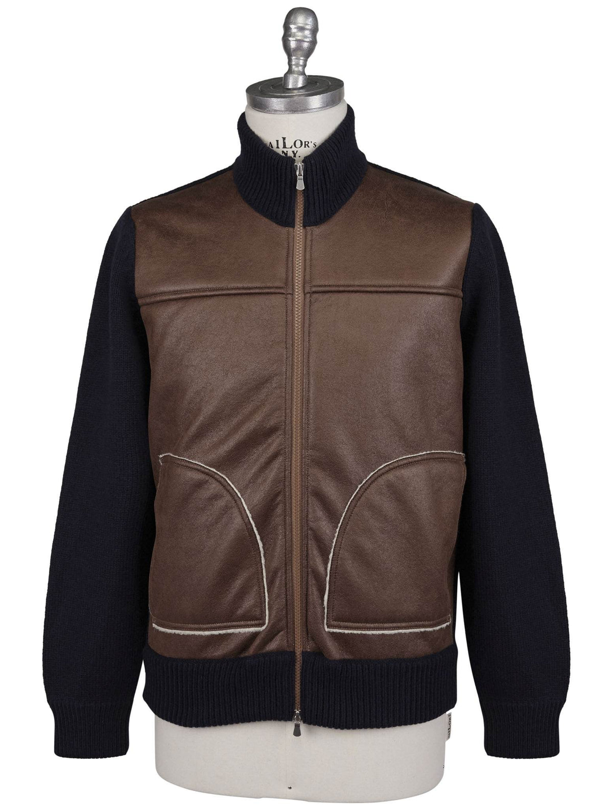 Gran Sasso Gran Sasso Brown Blue Virgin Wool Coat Brown / Blue 000