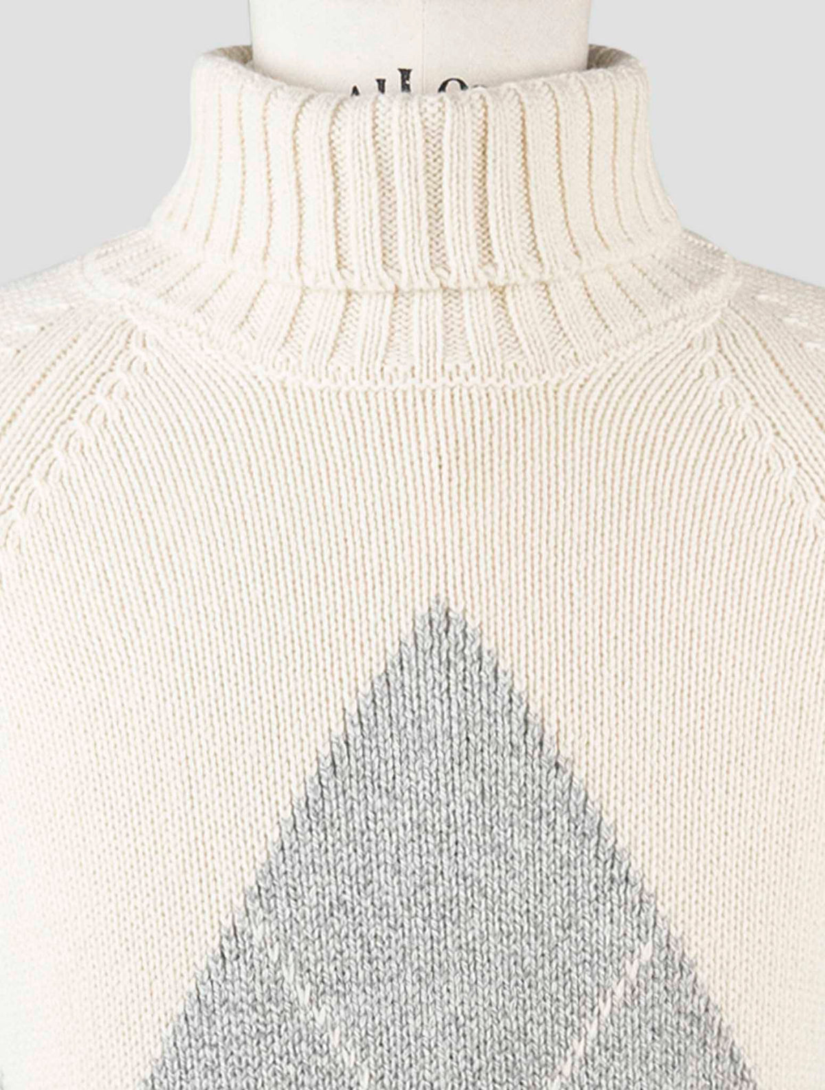 Gran Sasso Gray White Cashmere Wool Sweater Turtleneck
