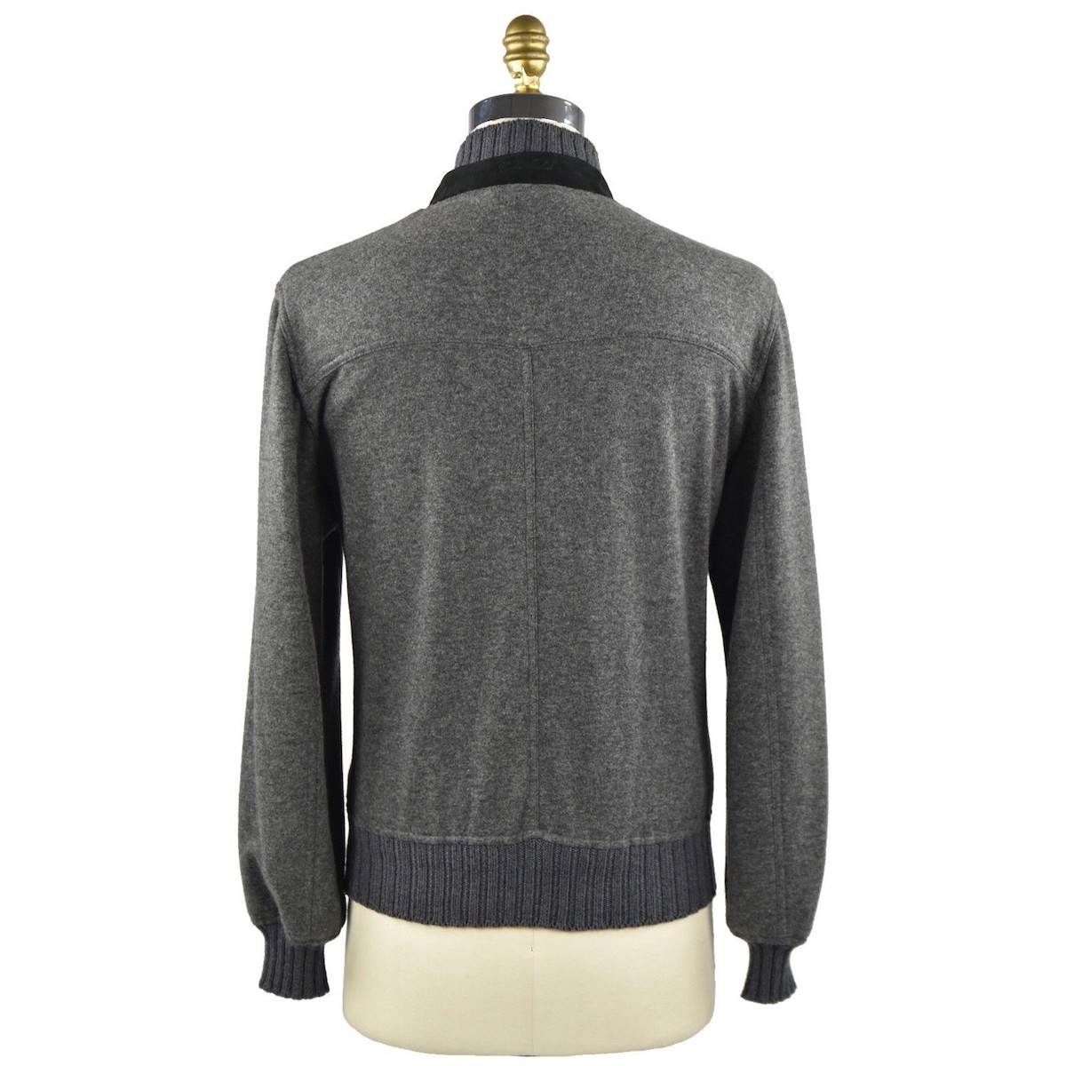 CESARE ATTOLINI Gray Cashmere Pa Coat