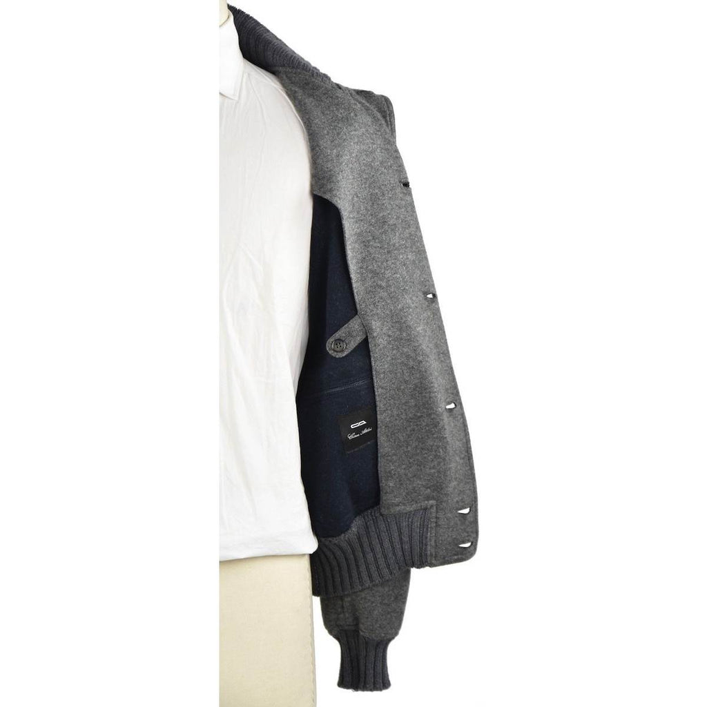 CESARE ATTOLINI Gray Cashmere Pa Coat
