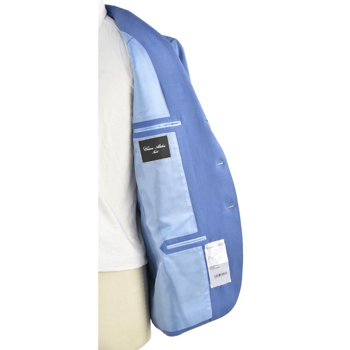 CESARE ATTOLINI Blue Silk Cotton Blazer