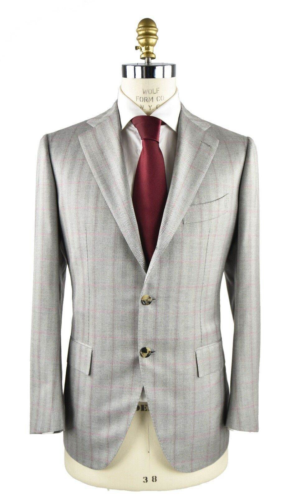 Cesare Attolini CESARE ATTOLINI Gray Pink Cashmere Silk Blazer Gray/Pink 000