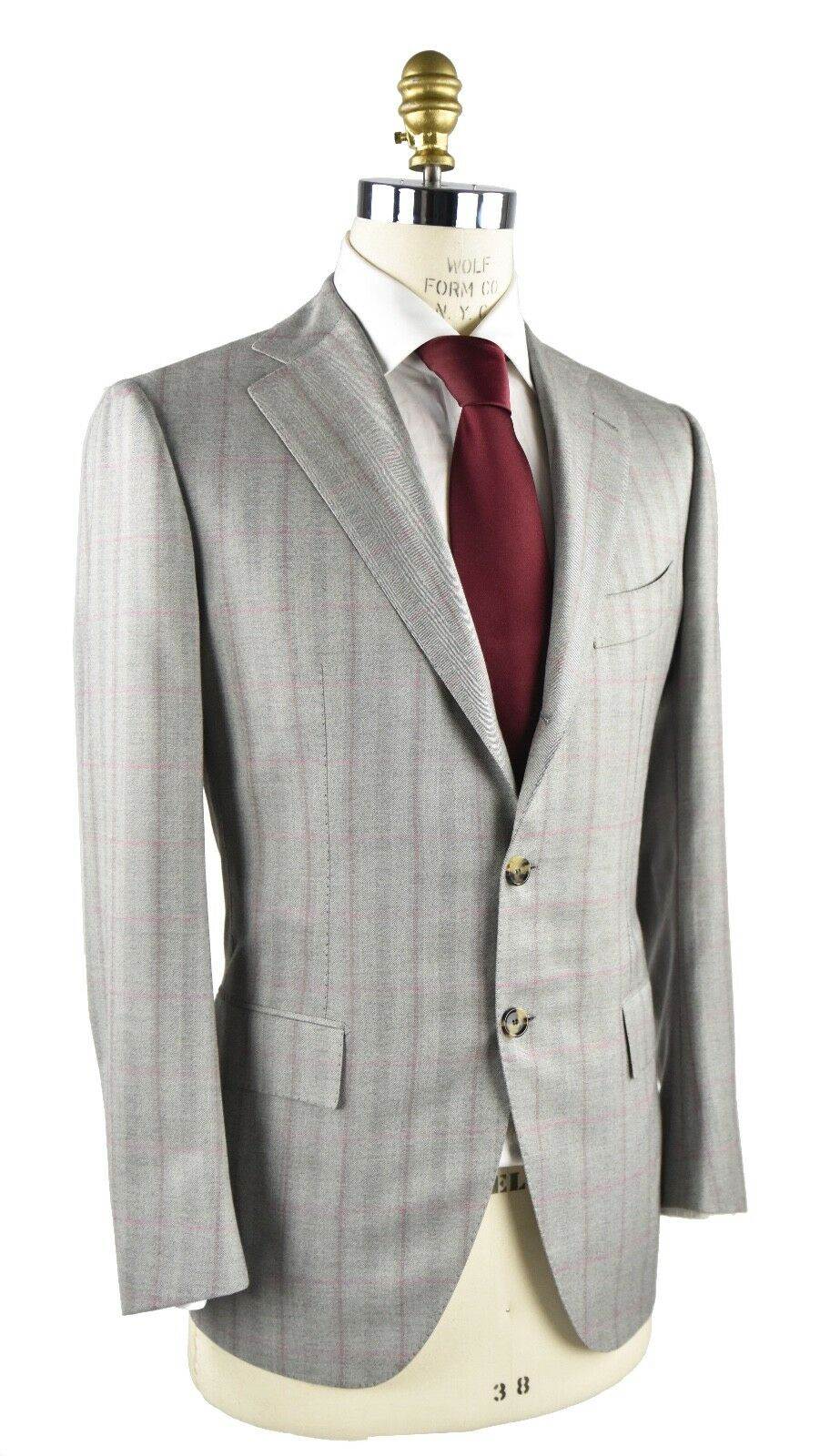 Cesare Attolini CESARE ATTOLINI Gray Pink Cashmere Silk Blazer Gray/Pink 001