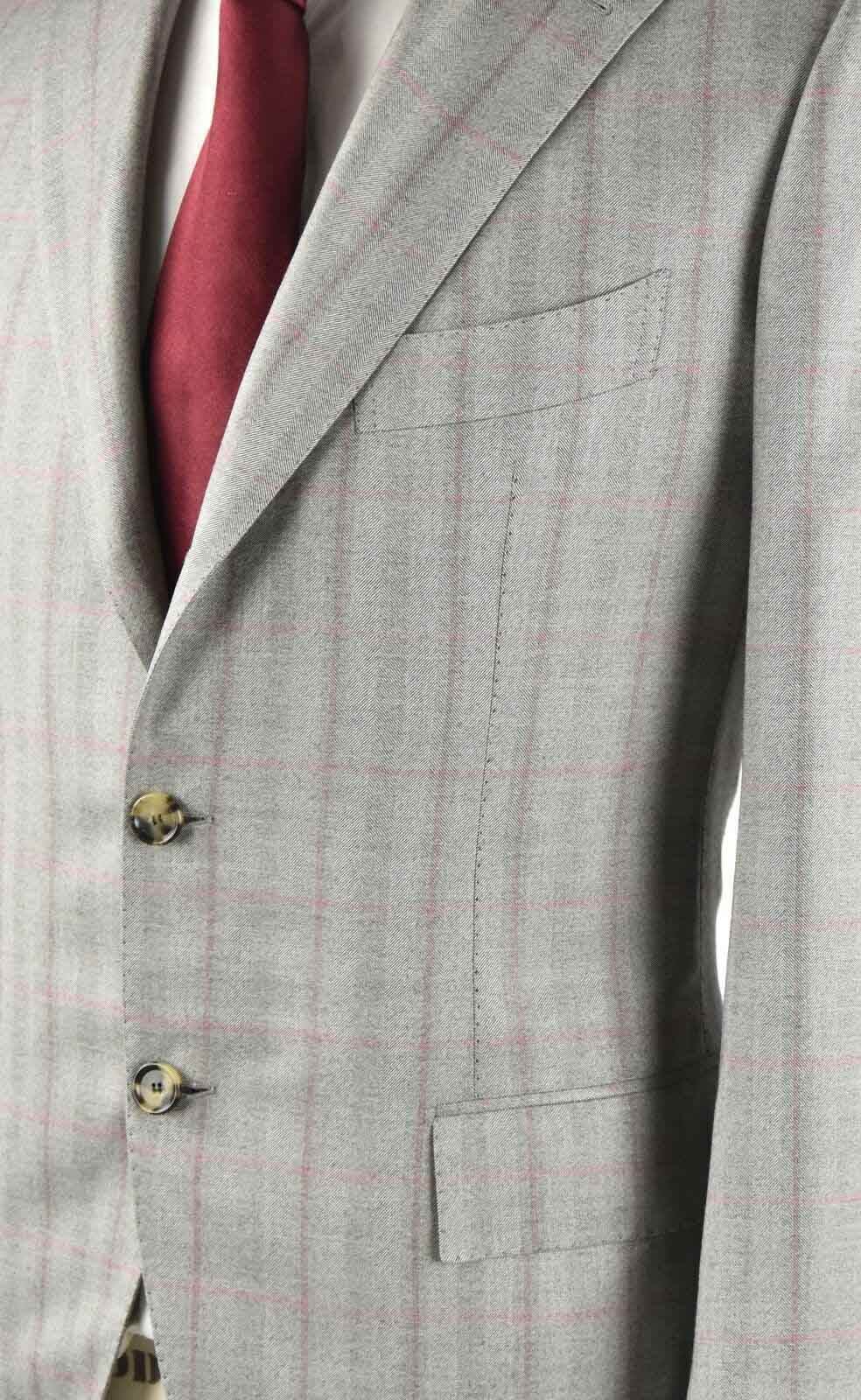 CESARE ATTOLINI Gray Pink Cashmere Silk Blazer