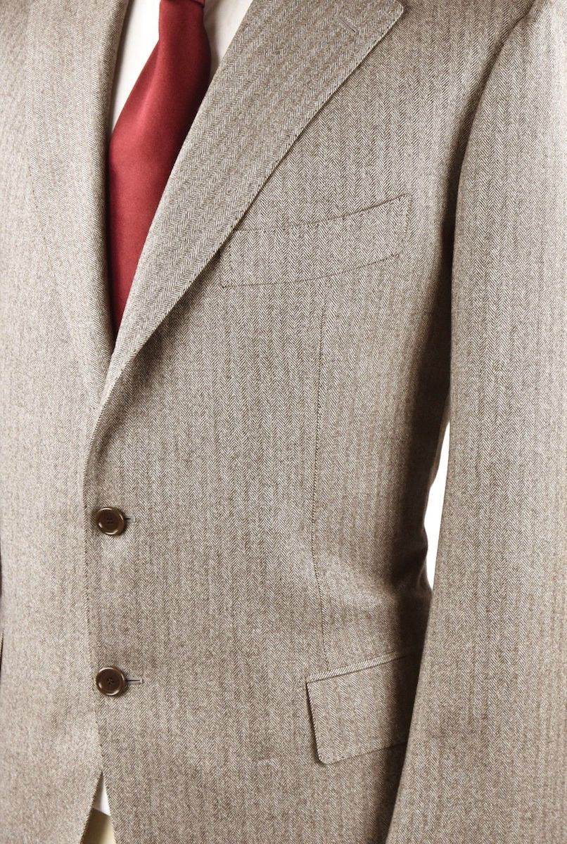 CESARE ATTOLINI Brown Wool Cashmere Suit