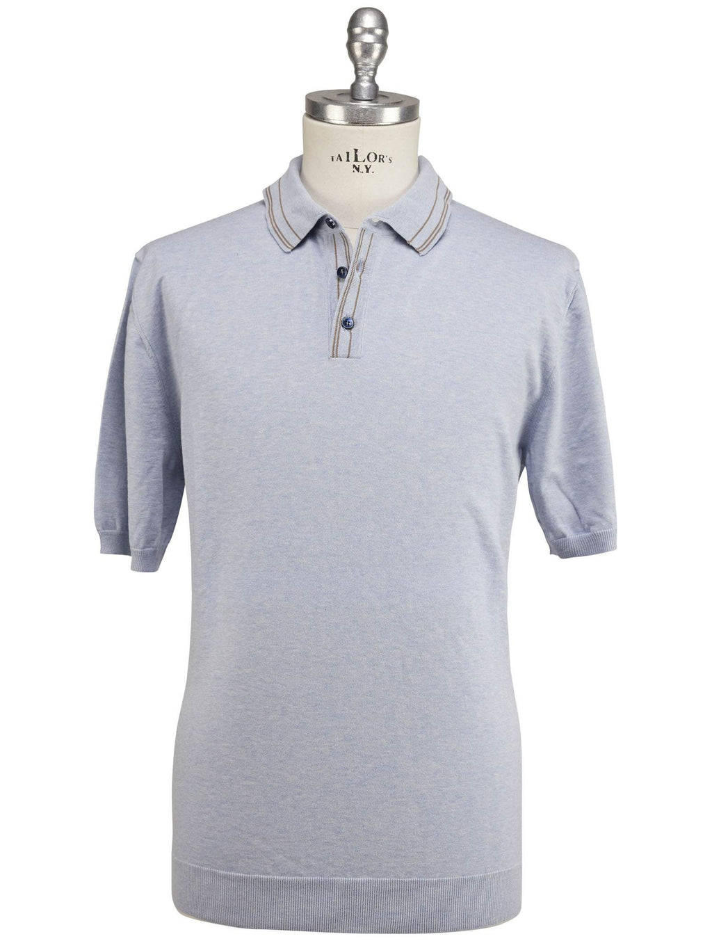 Luigi Borrelli Luigi Borrelli Blue Cotton Polo Blue 000