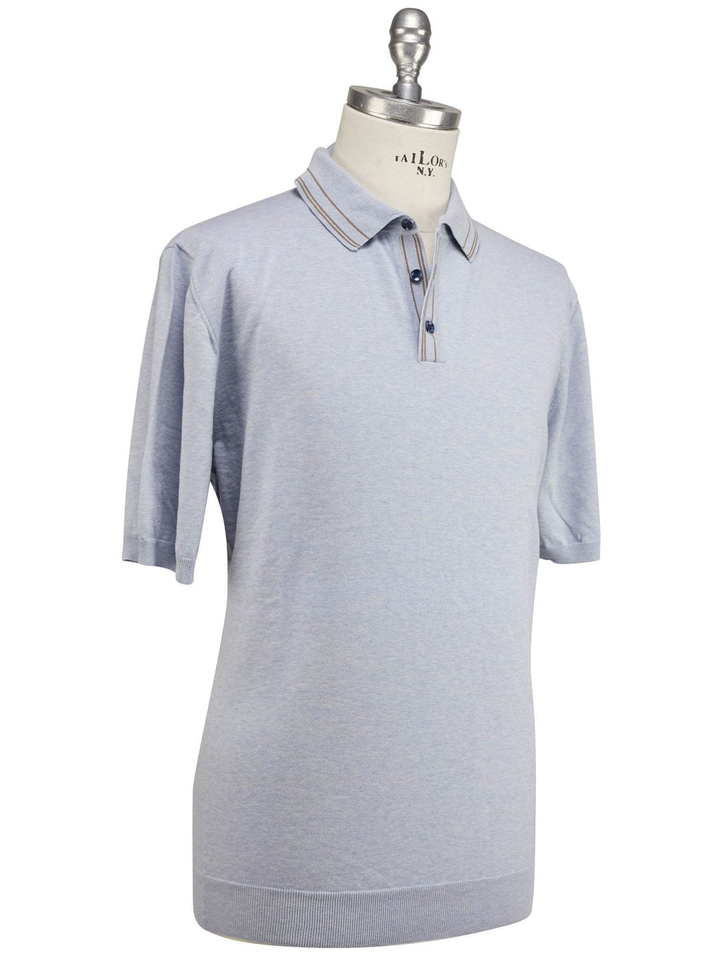 Luigi Borrelli Luigi Borrelli Blue Cotton Polo Blue 001