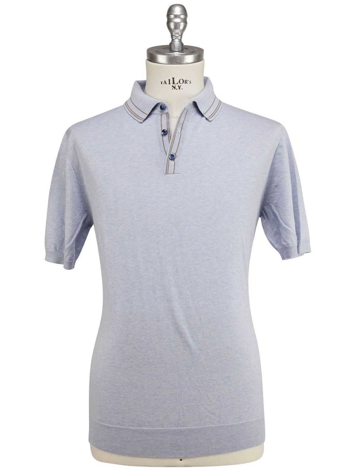 Luigi Borrelli Light Blue Cotton Polo