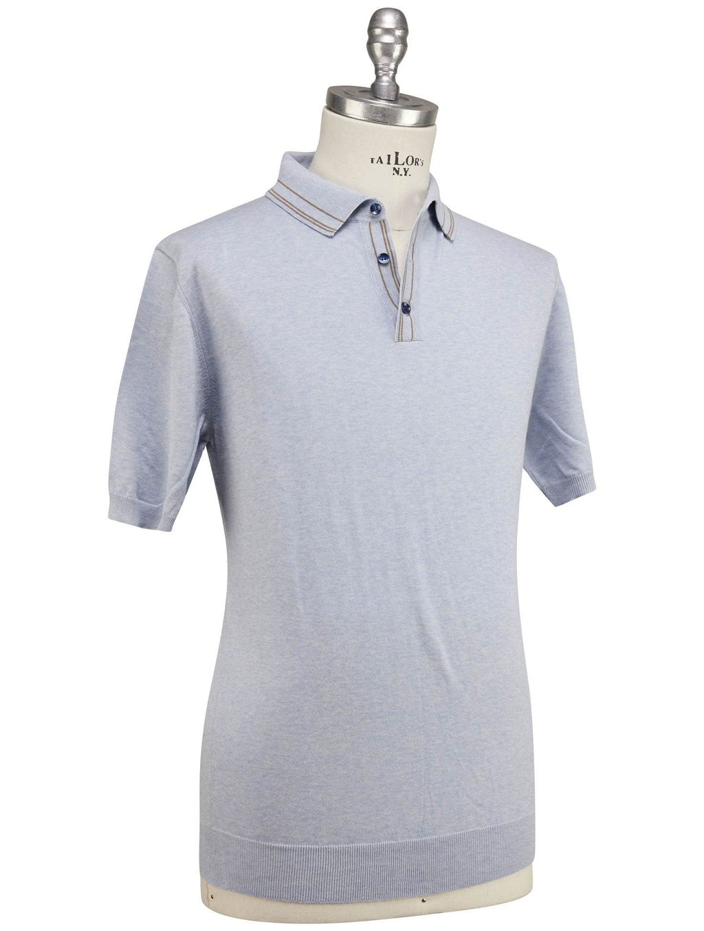 Luigi Borrelli Luigi Borrelli Light Blue Cotton Polo Light Blue 001