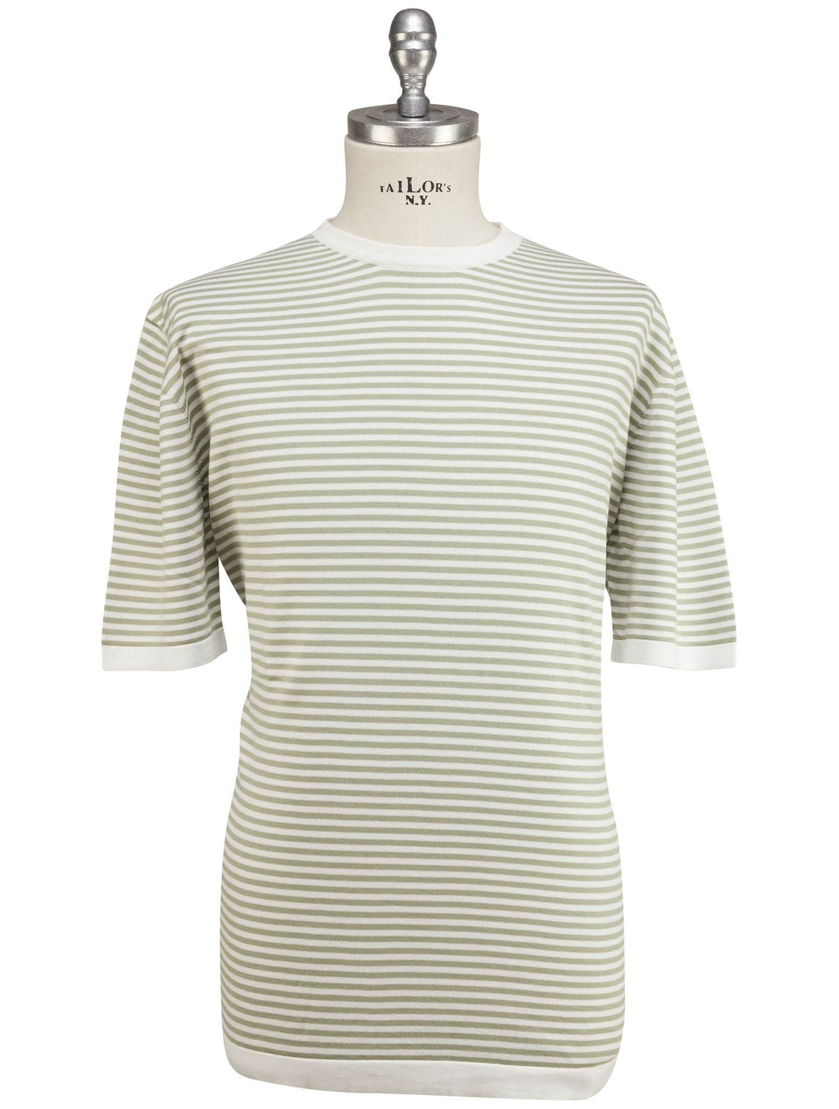 Luigi Borrelli Luigi Borrelli Green White Cotton T-Shirt Green / White 000