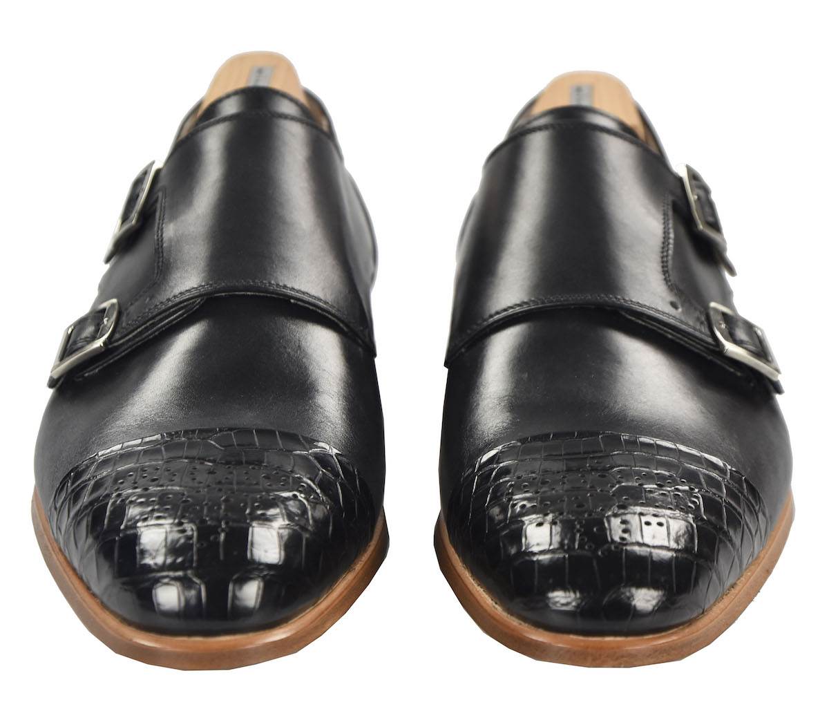 Kiton KITON Blue Leather Crocodile Shoes Blue 001