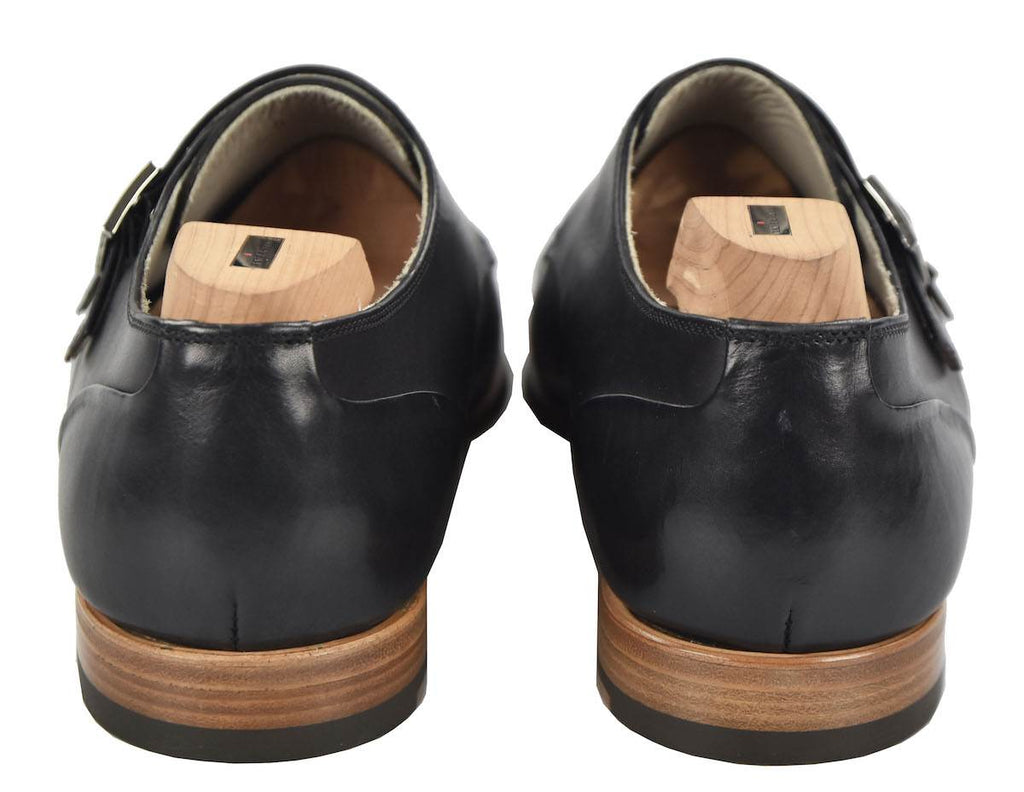 KITON Blue Leather Crocodile Shoes