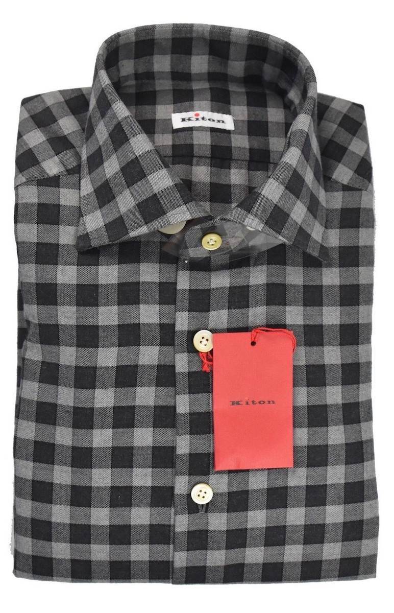 Kiton KITON Grey Cotton Shirt Gray 000