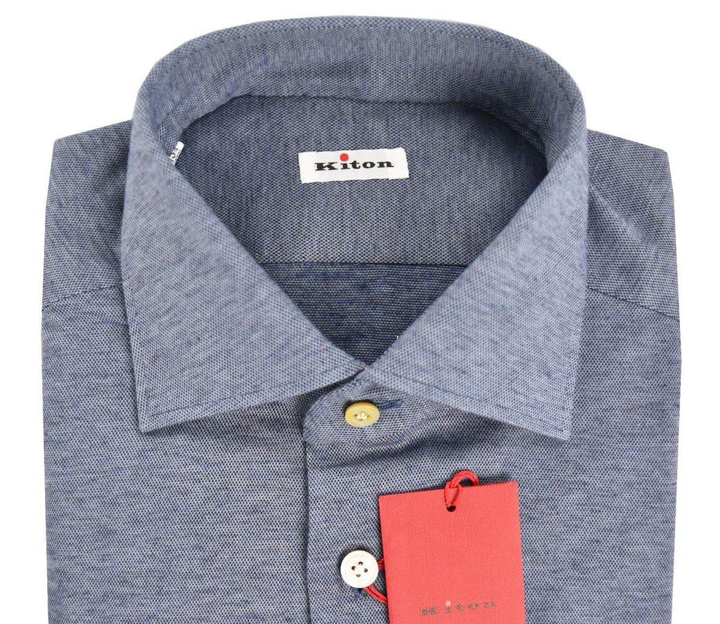 Kiton KITON Blue Cotton Shirt Blue 001