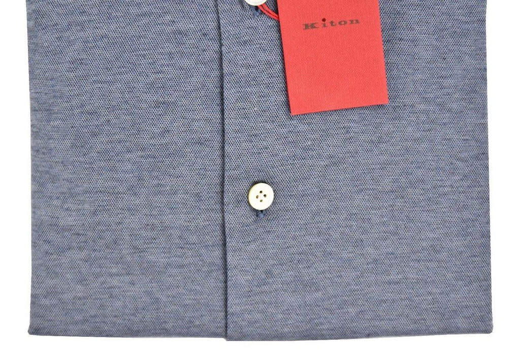 KITON Blue Cotton Shirt