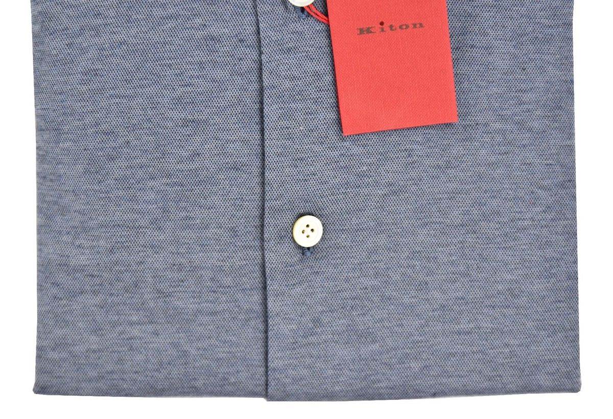 KITON Blue Cotton Shirt