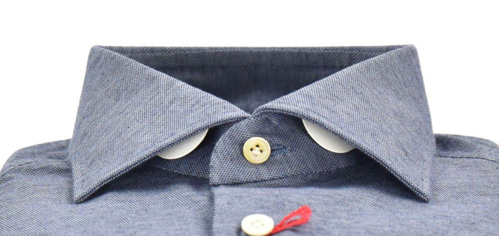 KITON Blue Cotton Shirt