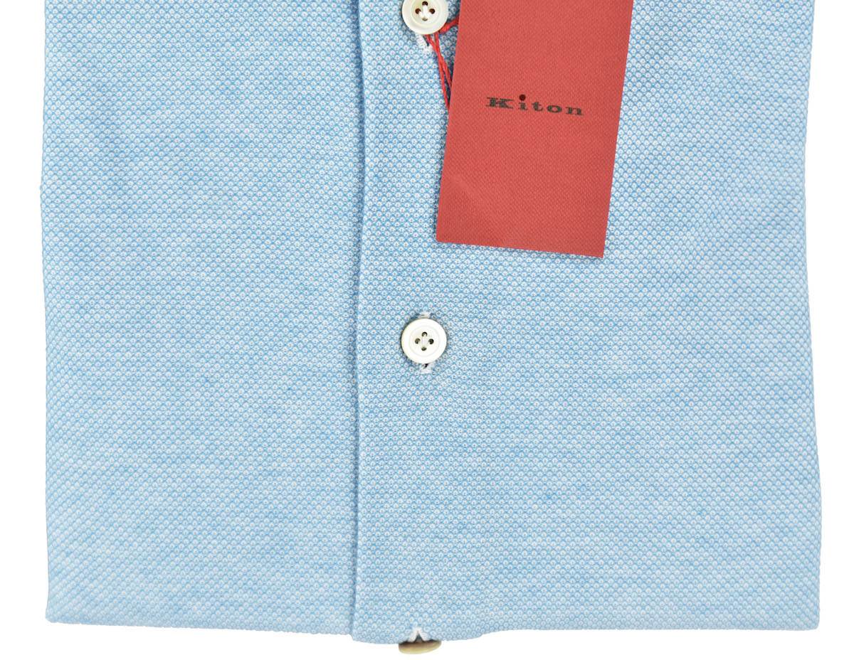 KITON Light Blue Cotton Shirt