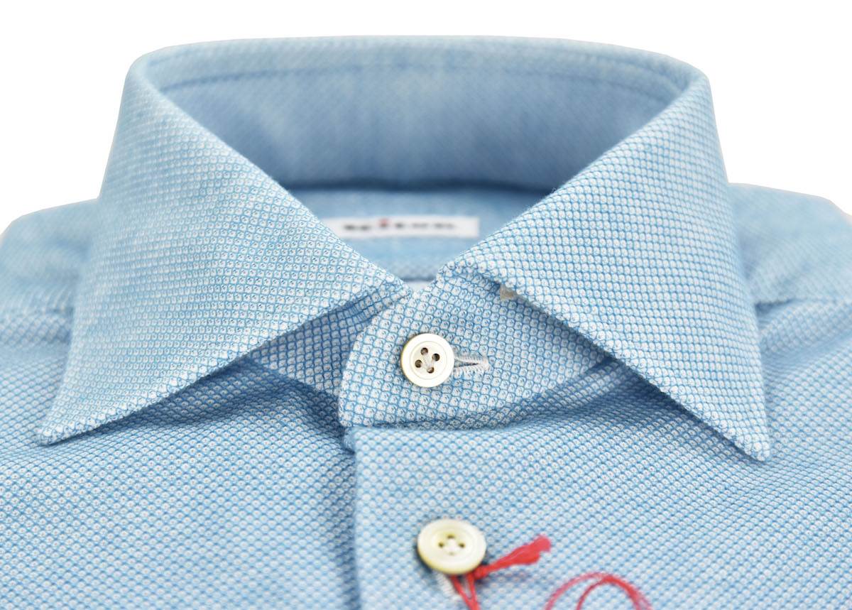 KITON Light Blue Cotton Shirt