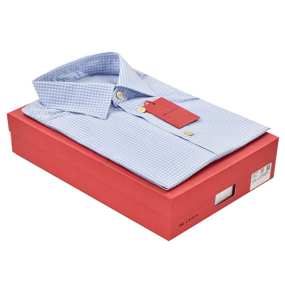 KITON Light Blue White Cotton Shirt