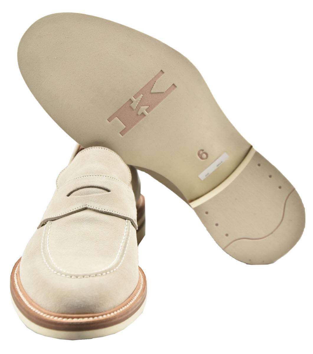 KITON Beige Leather Suede Loafers