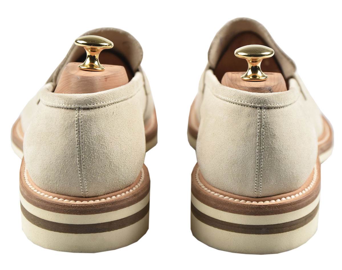 KITON Beige Leather Suede Loafers
