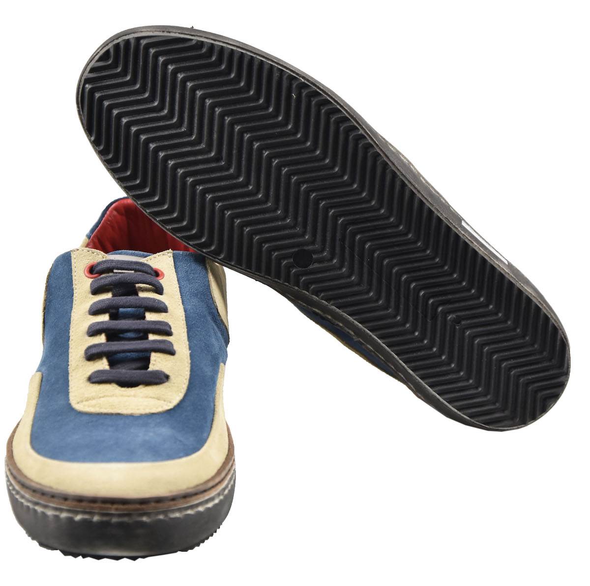 KITON Multicolor Leather Suede Sneakers