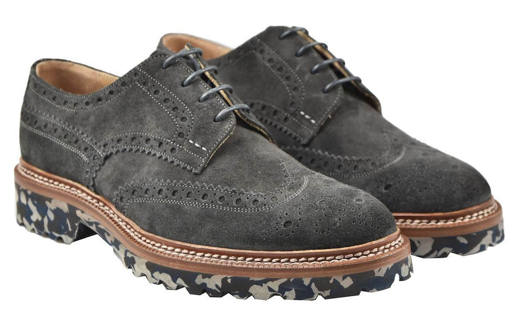 Kiton KITON Gray Leather Suede Shoes Gray 000