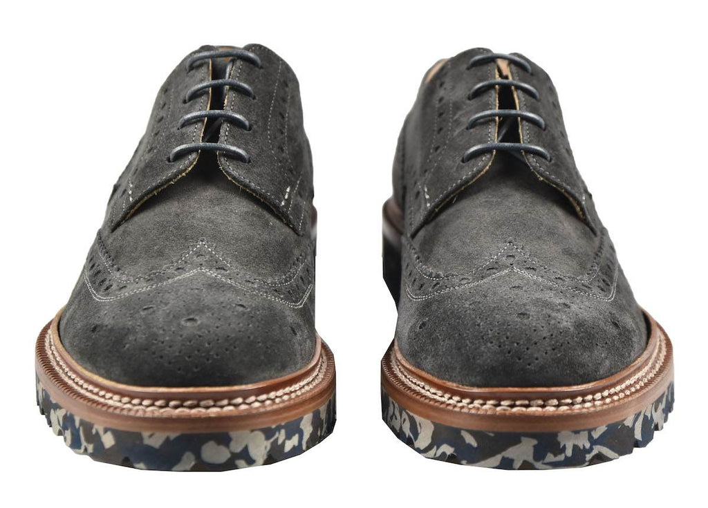 Kiton KITON Gray Leather Suede Shoes Gray 001