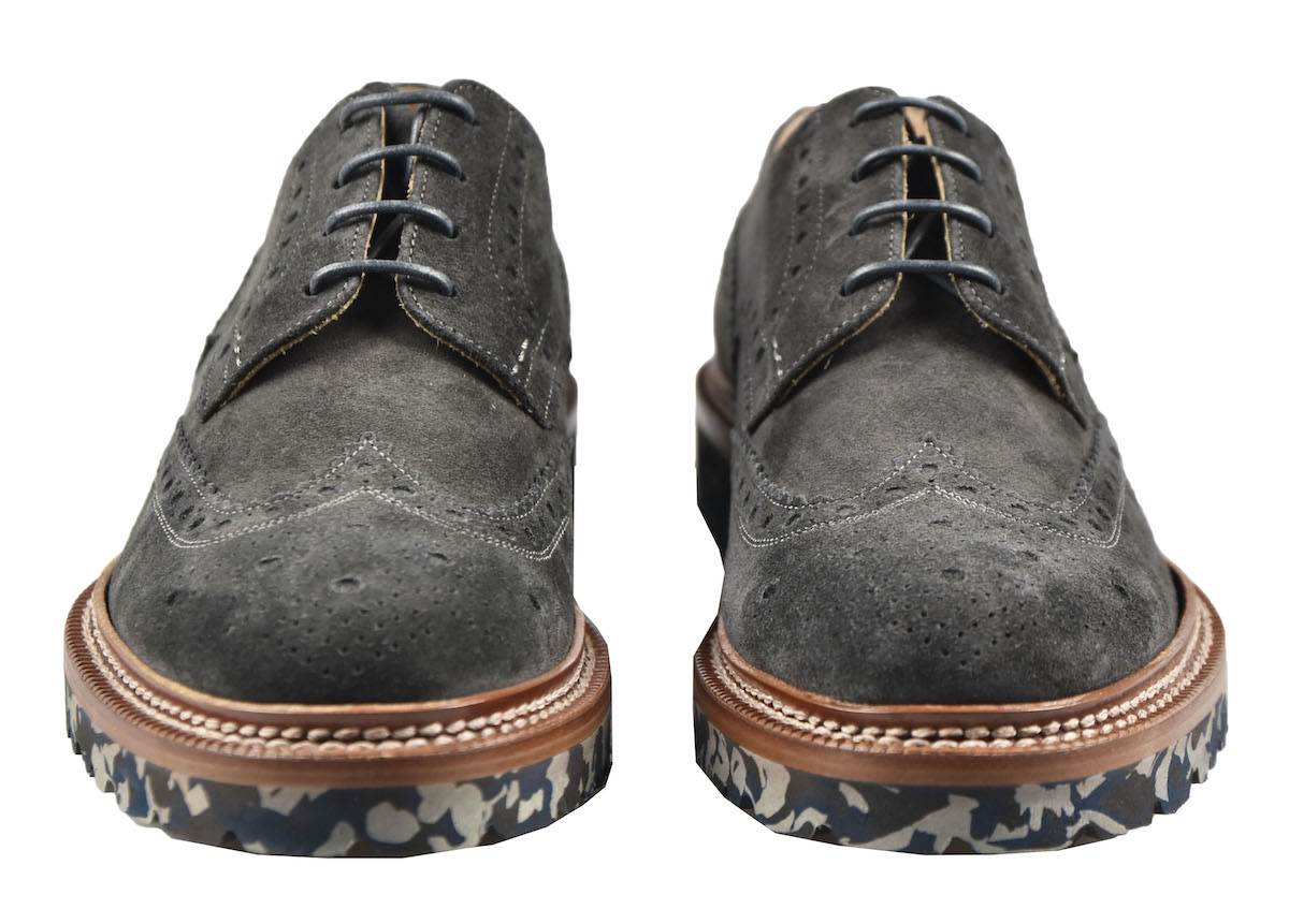 Kiton KITON Gray Leather Suede Shoes Gray 001
