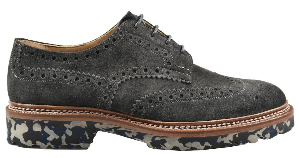 KITON Gray Leather Suede Shoes