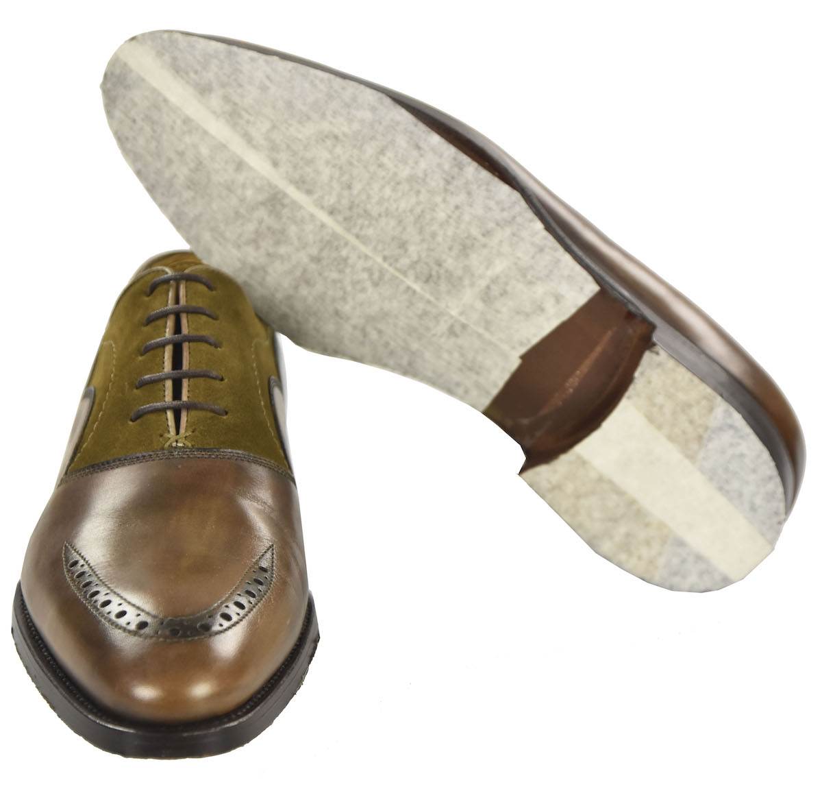 KITON Green Leather Dress Shoes