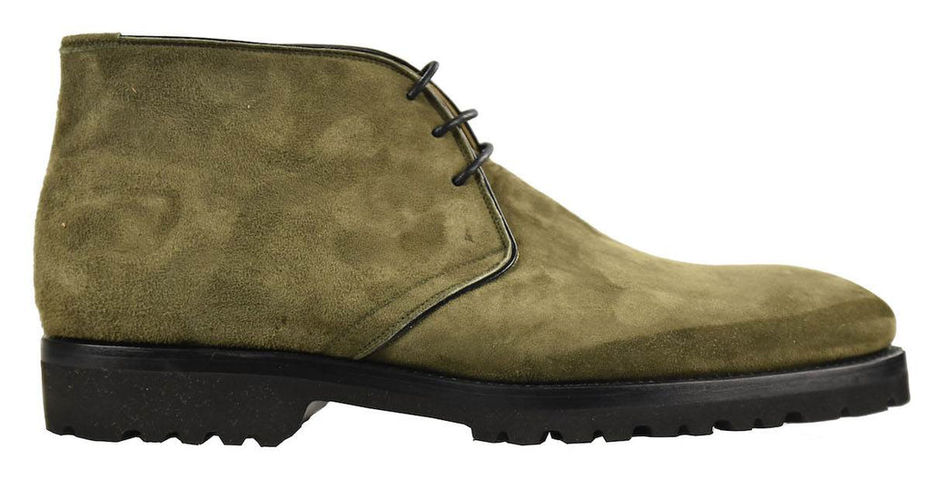 KITON Green Leather Suede Boots