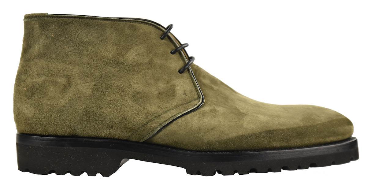 KITON Green Leather Suede Boots