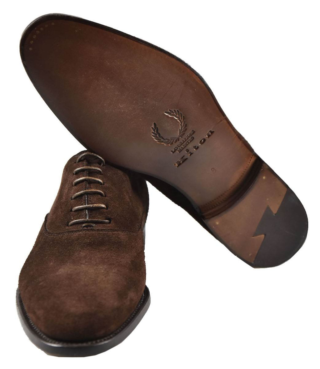 KITON Brown Leather Suede Shoes