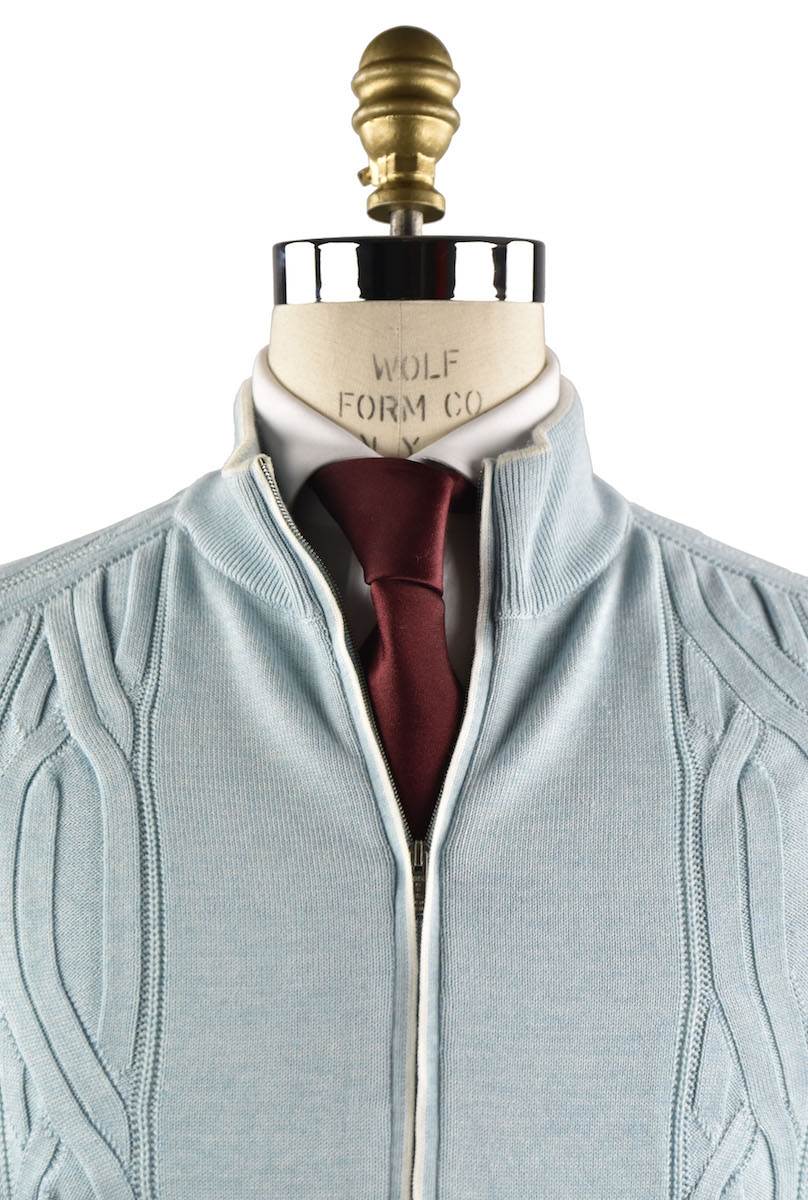 Kiton KITON Light Blue Cotton Cashmere Sweater Light Blue 001