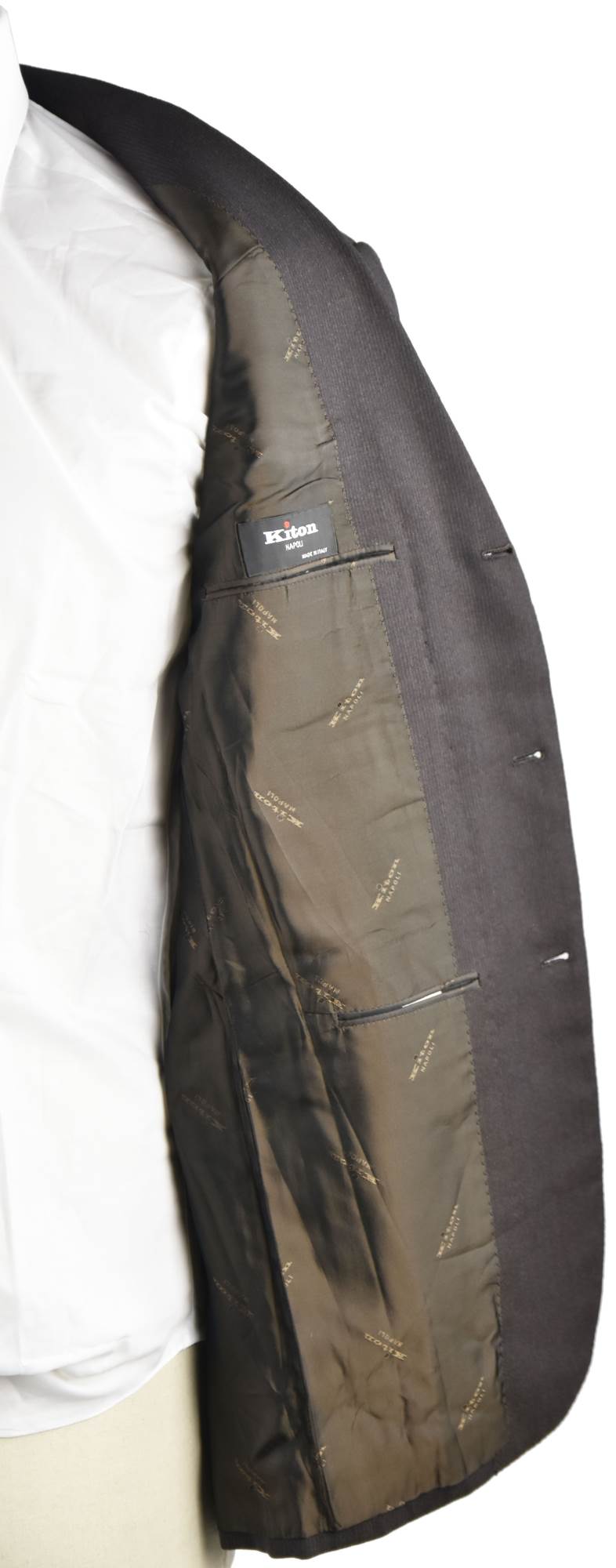 KITON Brown Wool 14 Micron Suit