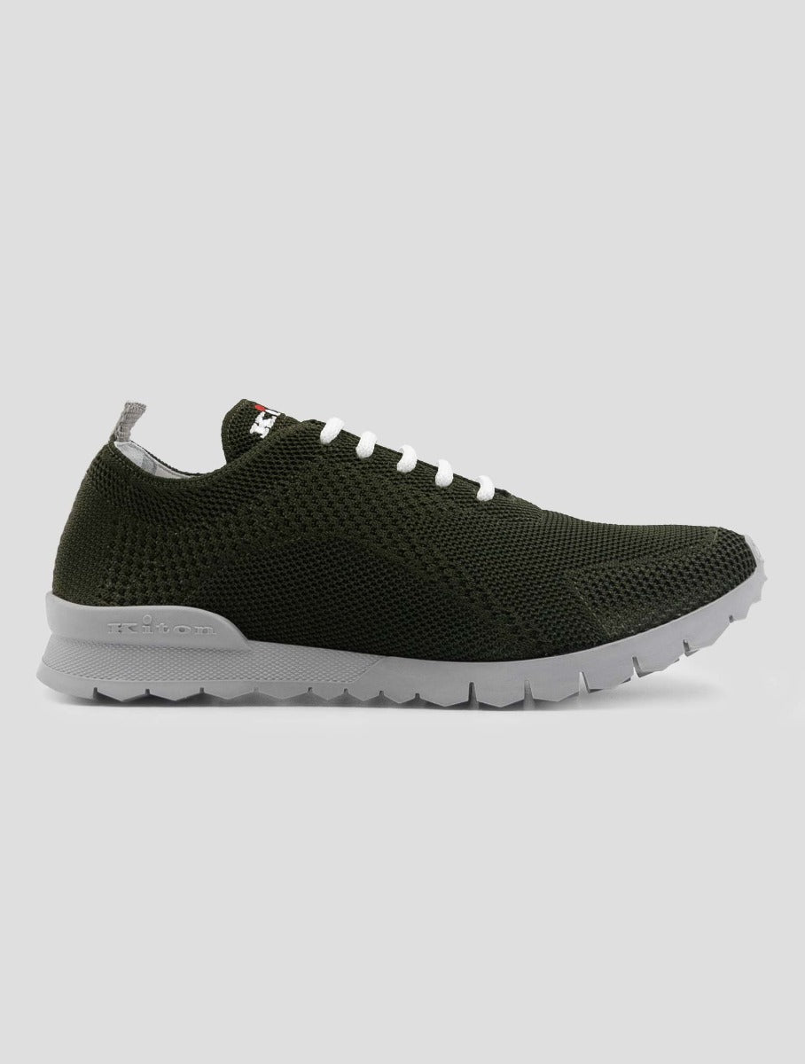 Kiton Green Cotton Ea Sneakers