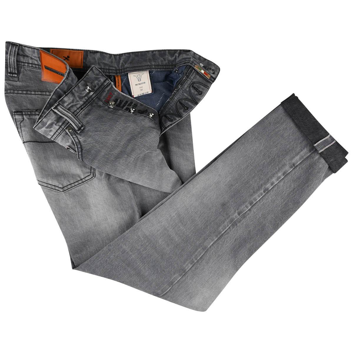 Sartoria Tramarossa Tramarossa Gray Cotton Jeans Gray 001