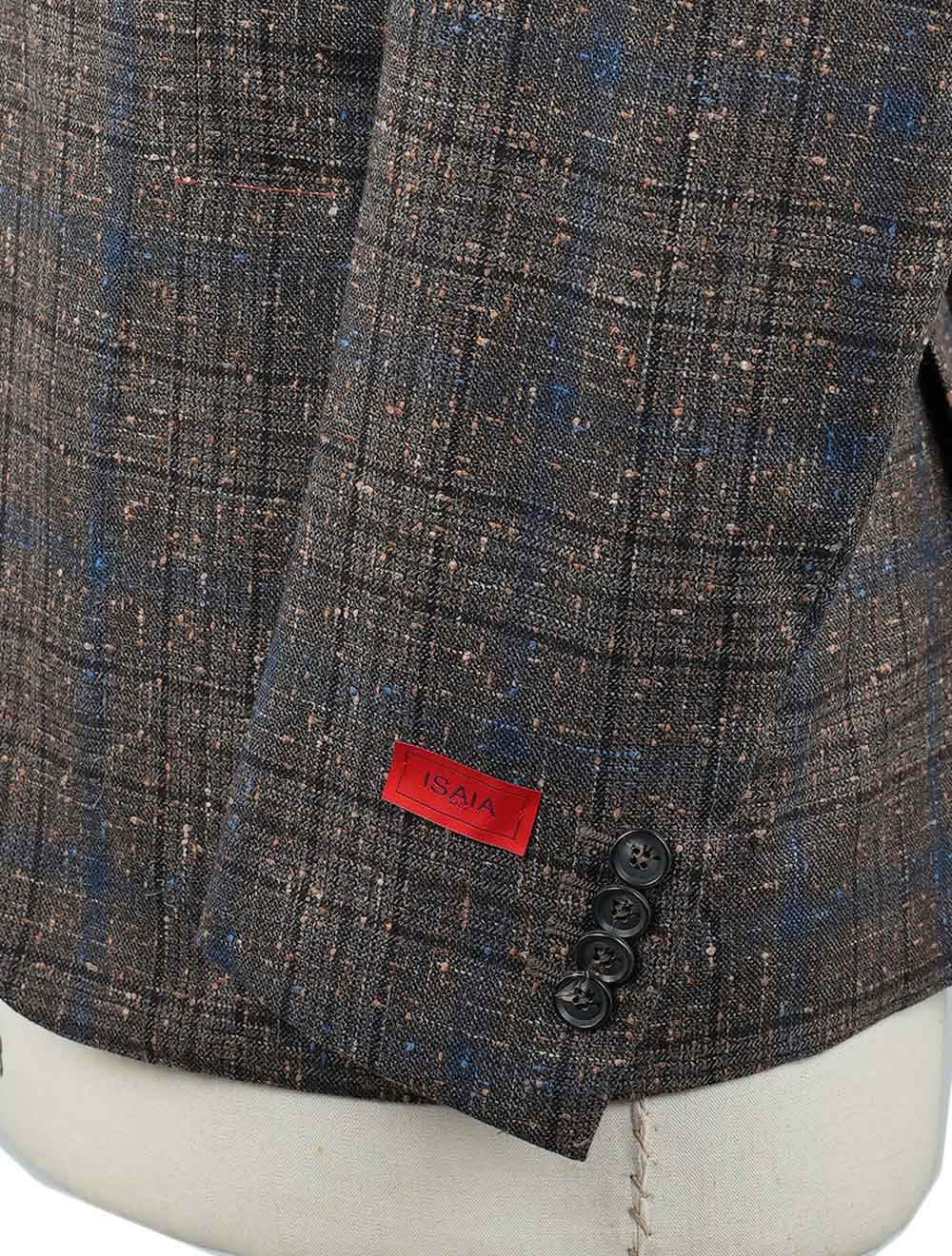 Isaia Multicolor Wool Pa Silk Linen Blazer