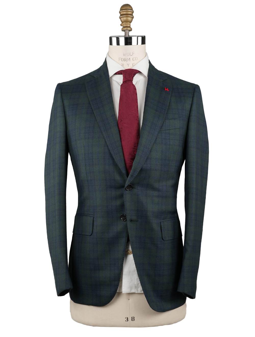 Isaia Blue Green Wool Blazer