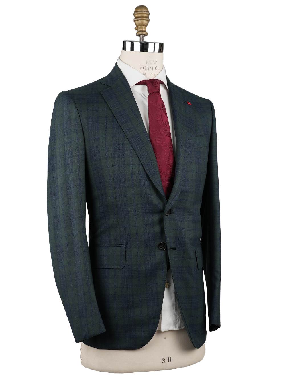 Isaia Isaia Blue Green Wool Blazer Blue / Green 001